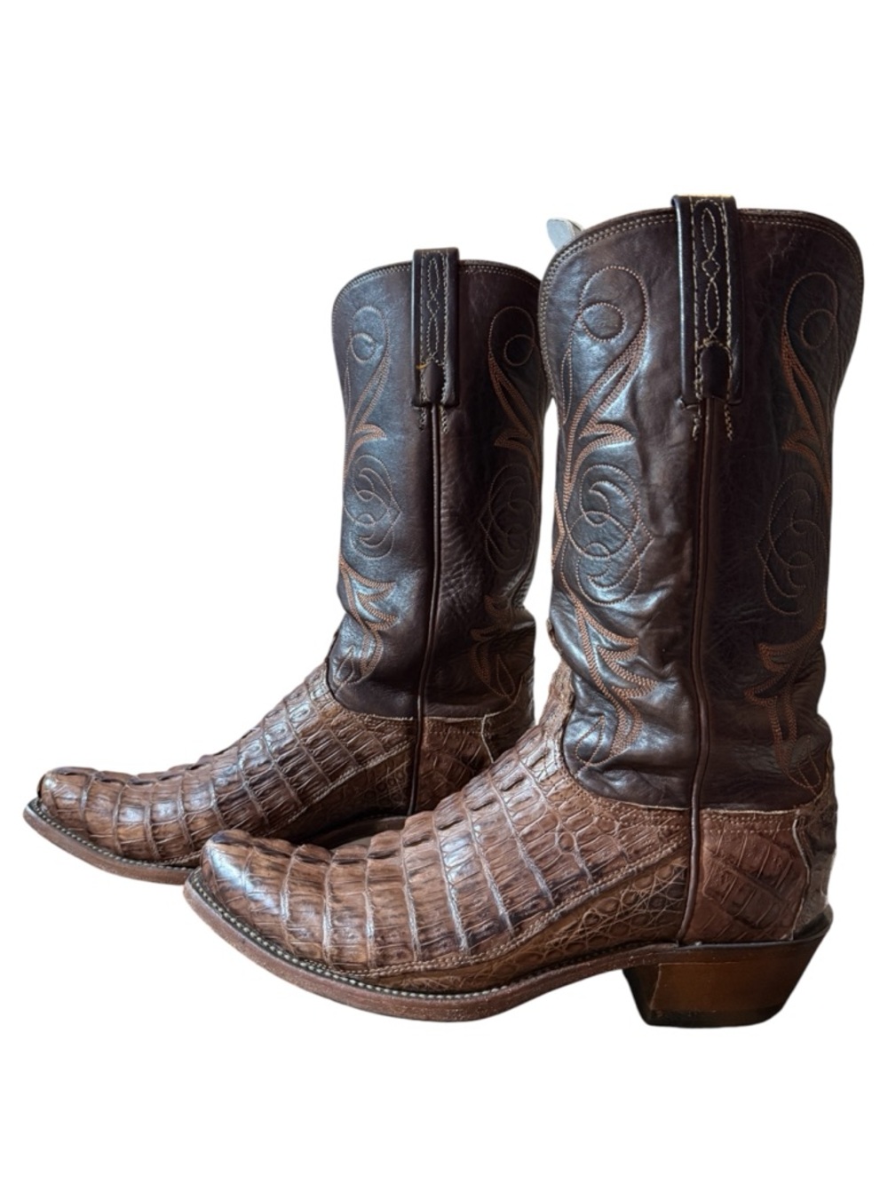 Lucchese Heritage Hornback Caiman Tail Leather Boots, Style # N4081, Rare! - Picture 6 of 12